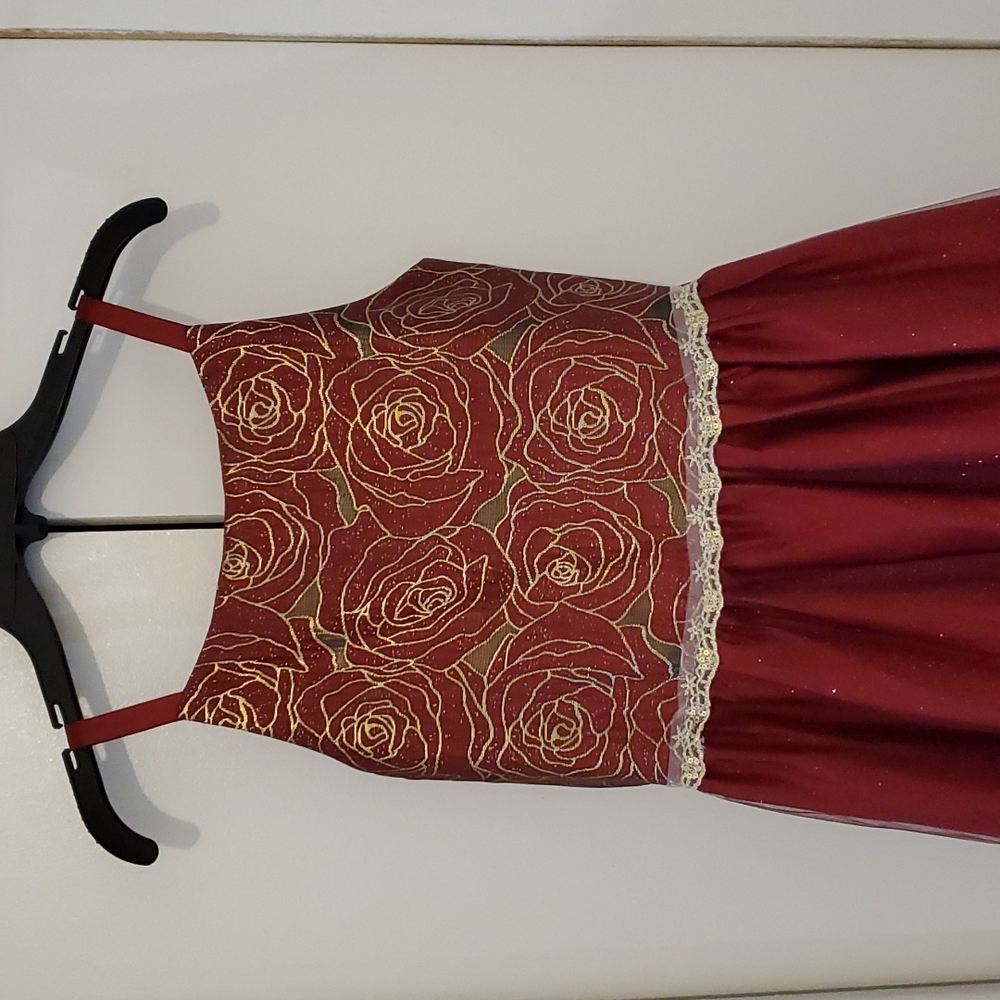 Maroon Rose Dress
